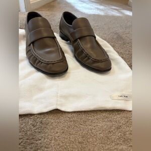The Row Soft Loafer in Taupe 37.5